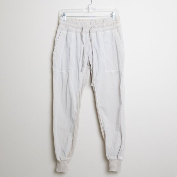 James Perse Mixed Media Pant Talc Light Gray Utility Jogger Size 1 - Picture 3 of 14